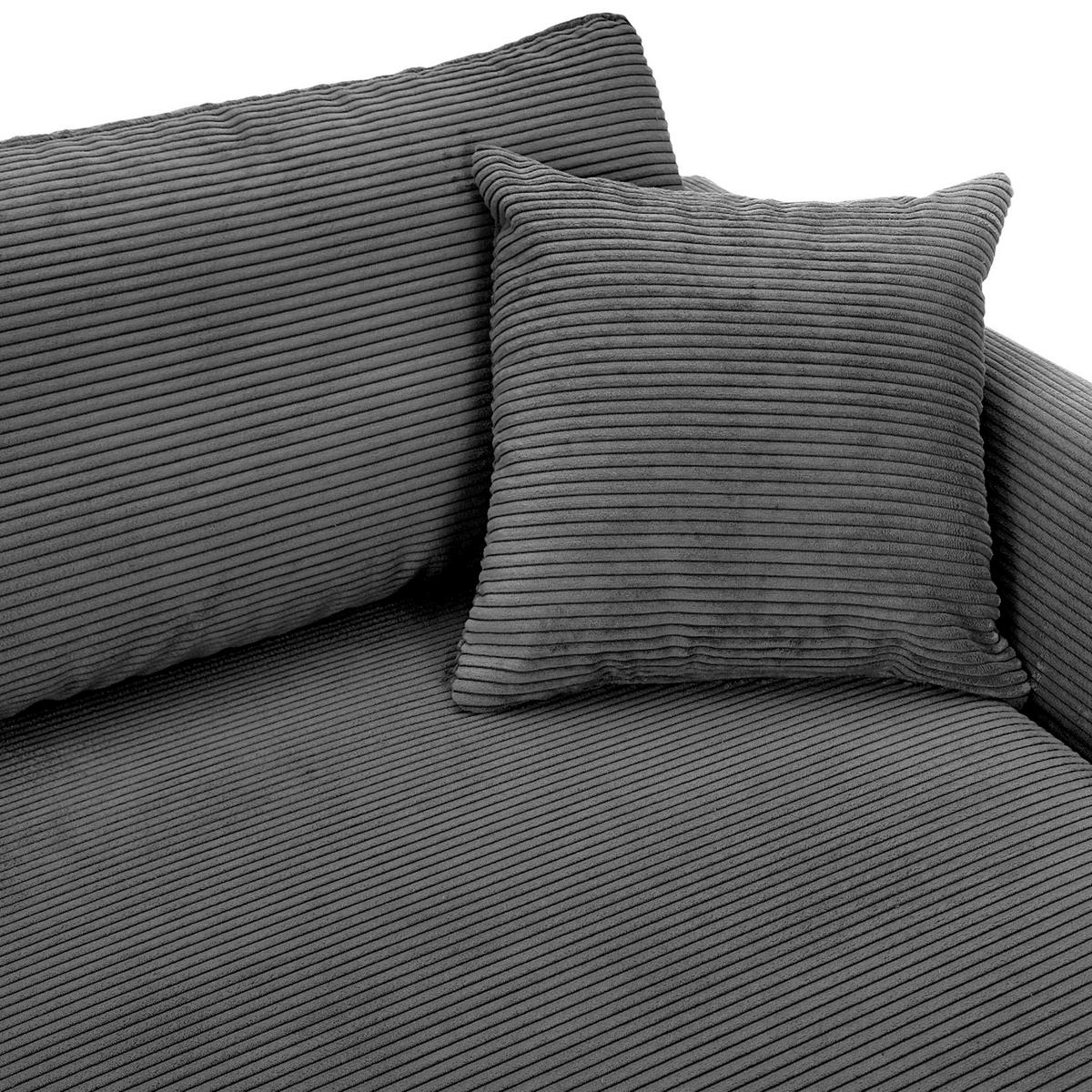 ECKSOFA  in Cord Anthrazit  234/170 cm  - Anthrazit/Schwarz, KONVENTIONELL, Kunststoff/Textil (234/170cm) - Carryhome