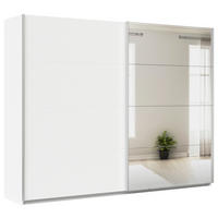 SCHWEBETÜRENSCHRANK  in Weiß  - Alufarben/Weiß, KONVENTIONELL, Glas/Holzwerkstoff (271/229/62cm) - Xora