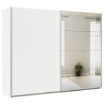 SCHWEBETÜRENSCHRANK  in Weiß  - Alufarben/Eiche Artisan, KONVENTIONELL, Glas/Holzwerkstoff (271/210/62cm) - Xora