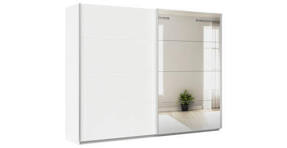 SCHWEBETÜRENSCHRANK  in Weiß  - Alufarben/Eiche Artisan, KONVENTIONELL, Glas/Holzwerkstoff (271/210/62cm) - Xora