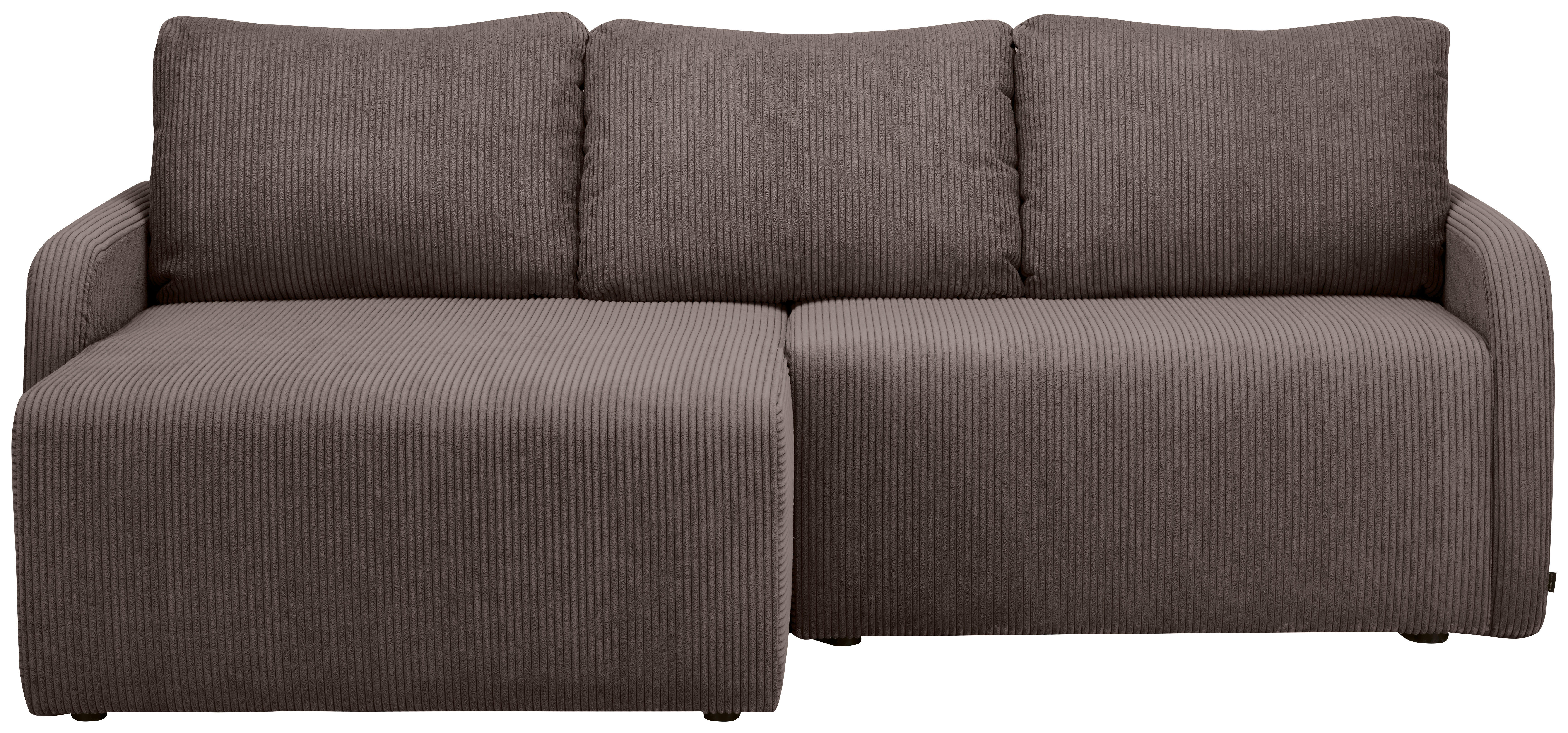 ECKSOFA in Cord Braun  - Schwarz/Braun, KONVENTIONELL, Kunststoff/Textil (217/146cm) - Carryhome