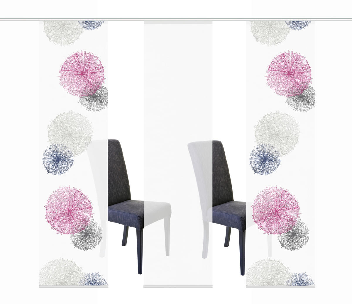 FLÄCHENVORHANG RAWLINS, 3-TLG.  3 Stück  blickdicht   60/245 cm  - Flieder, Basics, Textil (60/245cm)