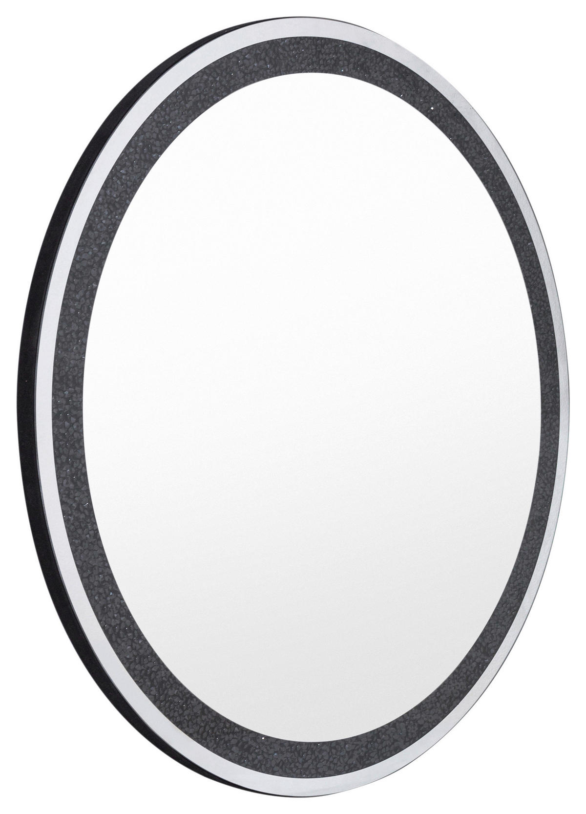 OGLINDĂ DE PERETE 80/80/4 cm    - argintiu/negru, Modern, sticlă (80/80/4cm) - Ti'me
