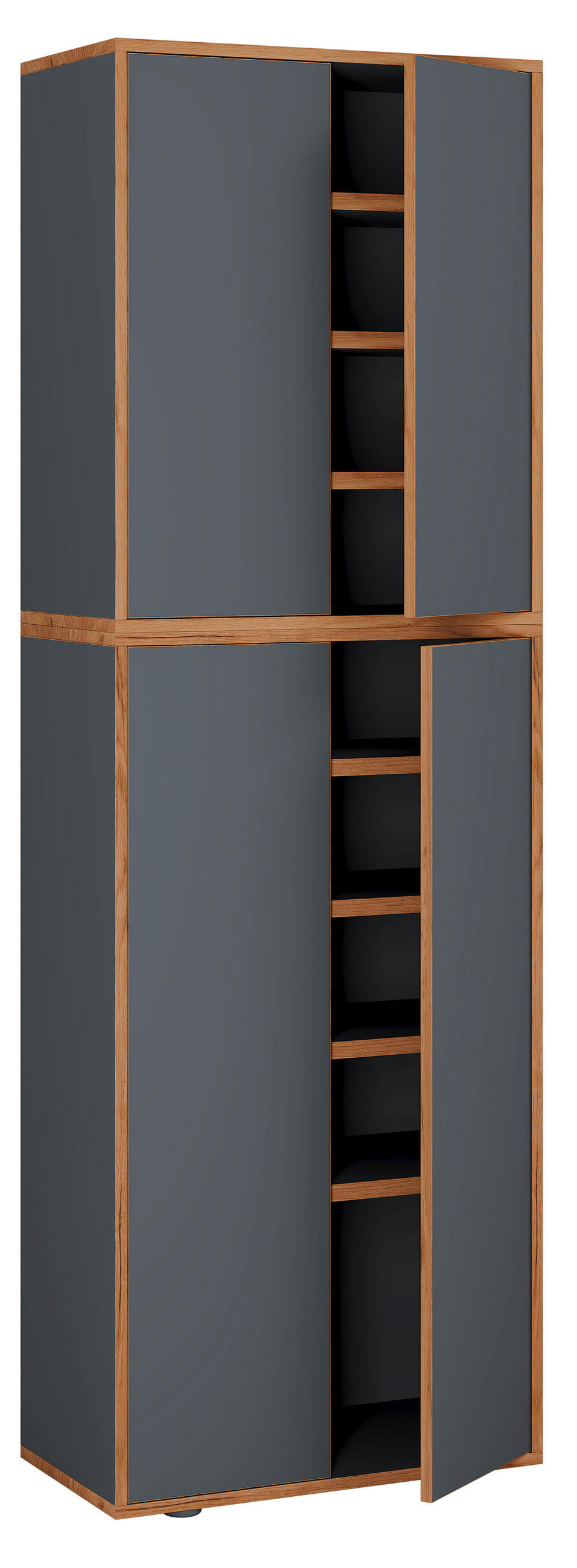 SCHUHSCHRANK Anthrazit, Honigeiche  - Honigeiche/Anthrazit, Design, Holzwerkstoff/Kunststoff (60/183/33cm) - MID.YOU