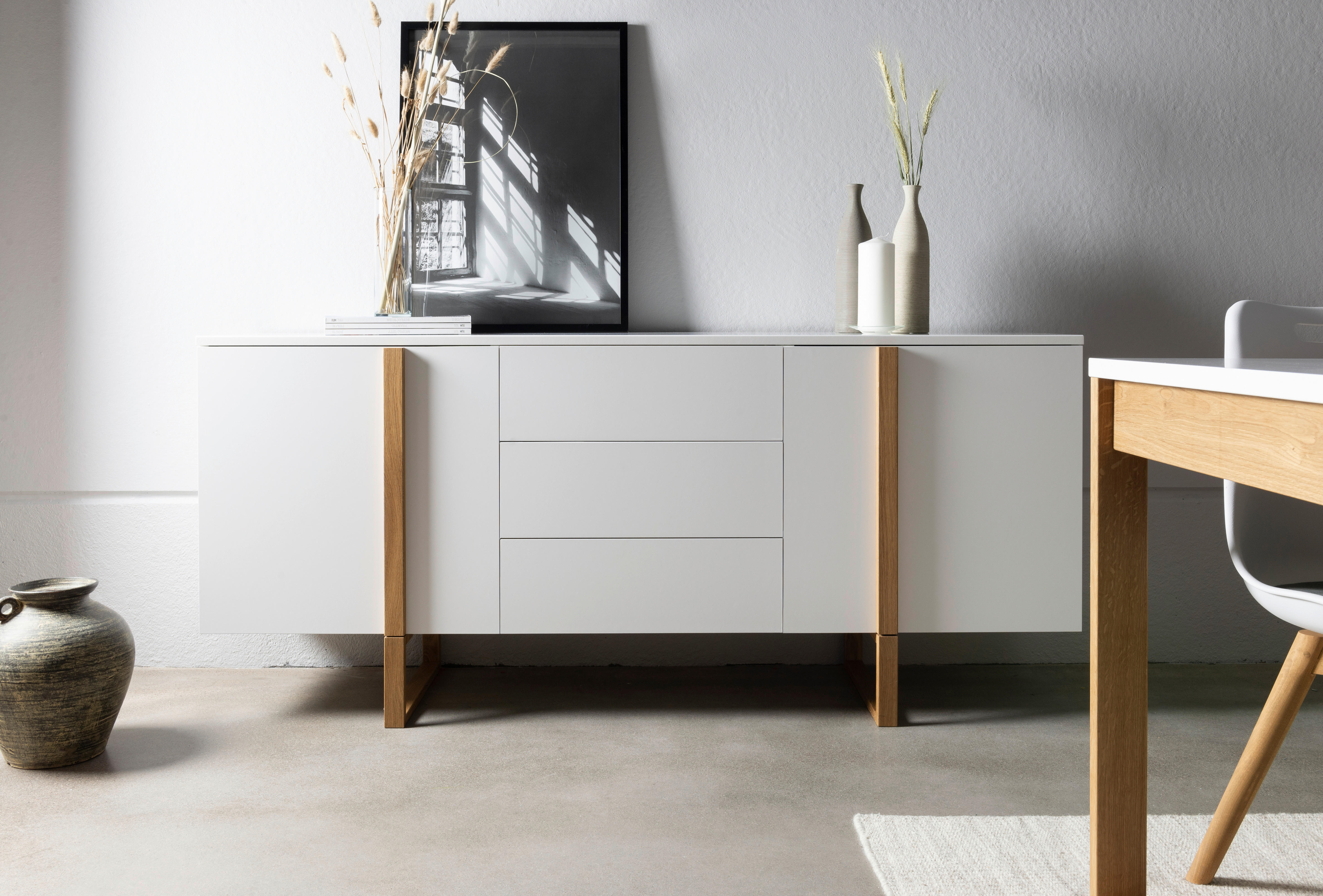 SIDEBOARD Weiß Einlegeböden  - Weiß, Design, Holz/Holzwerkstoff (176,5/78/43cm) - Lomoco