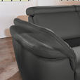 ECKSOFA in Echtleder Anthrazit  - Anthrazit/Alufarben, Design, Leder/Metall (271/242cm) - Cantus