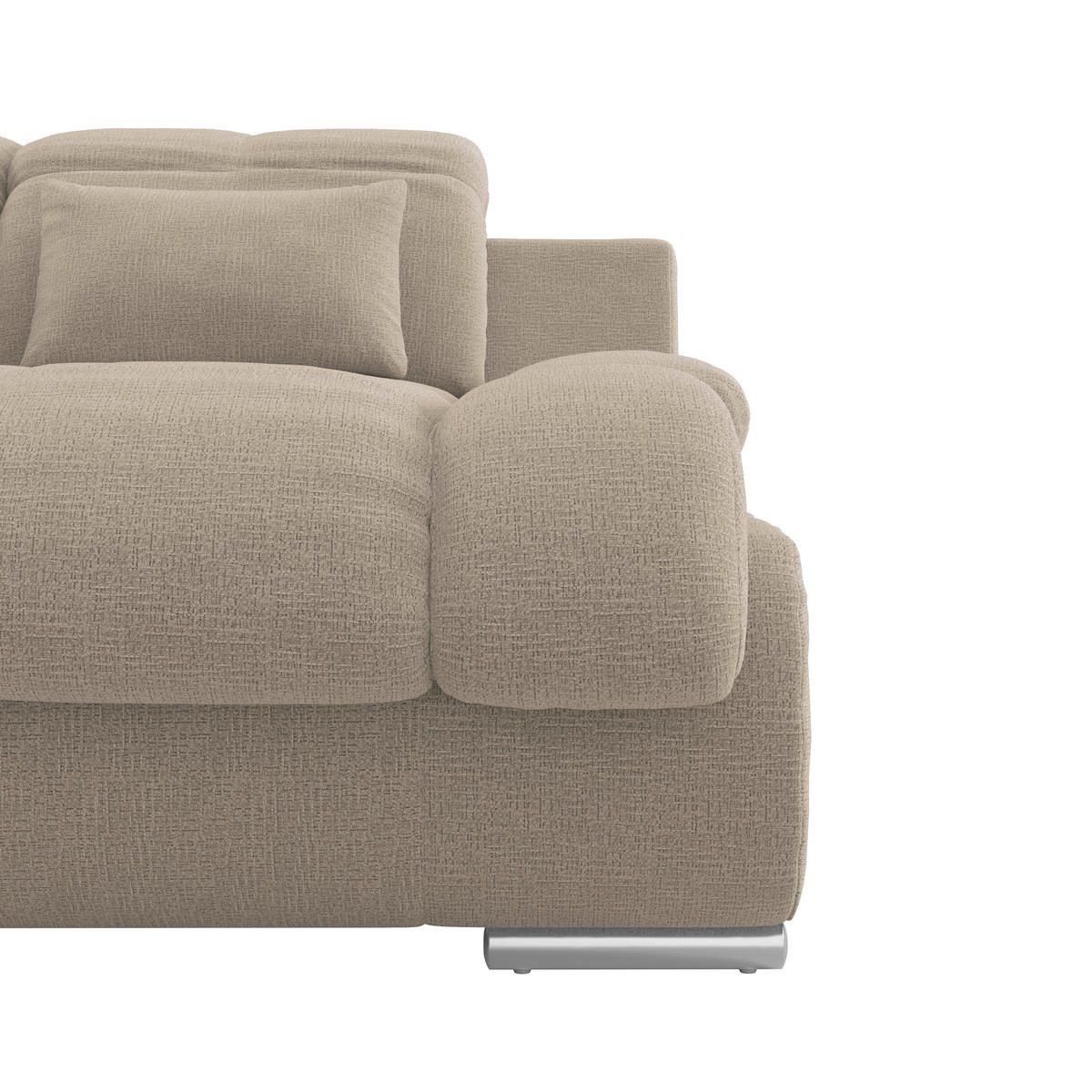 WOHNLANDSCHAFT MULTI Braun Chenille  - Chromfarben/Braun, MODERN, Textil/Metall (228/345/184cm) - Livetastic