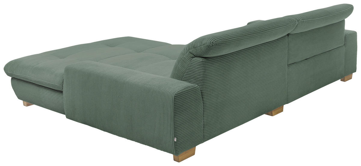 ECKSOFA Olivgrün Cord  - Eichefarben/Olivgrün, Design, Holz/Textil (276/198cm) - SetOne by Musterring