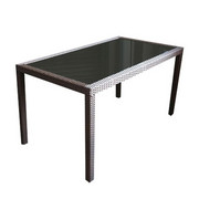 GARTENTISCH - Schwarz/Braun, Design, Glas/Kunststoff (140/74/80cm) - AMBIA GARDEN