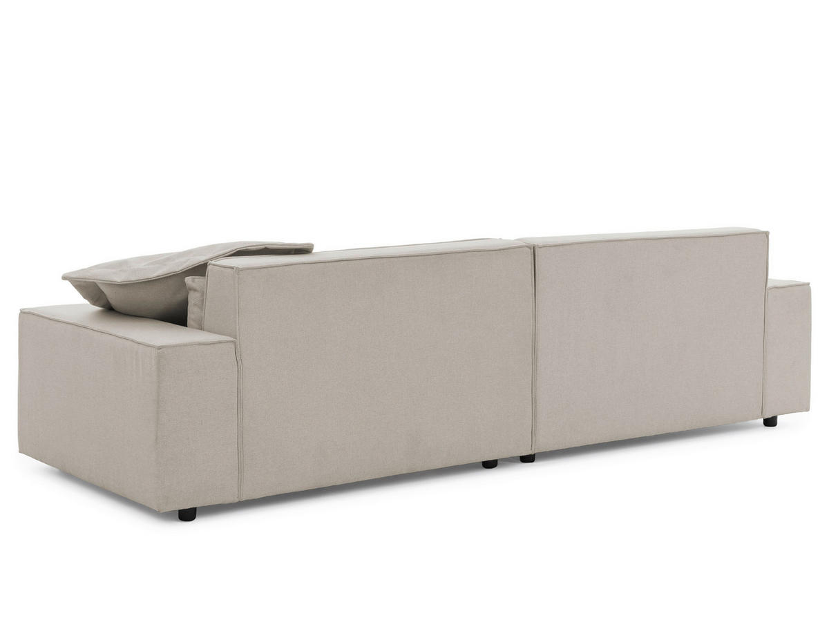 ECKSOFA Webstoff Beige  - Beige/Schwarz, Design, Kunststoff/Textil (251/142cm) - P & B