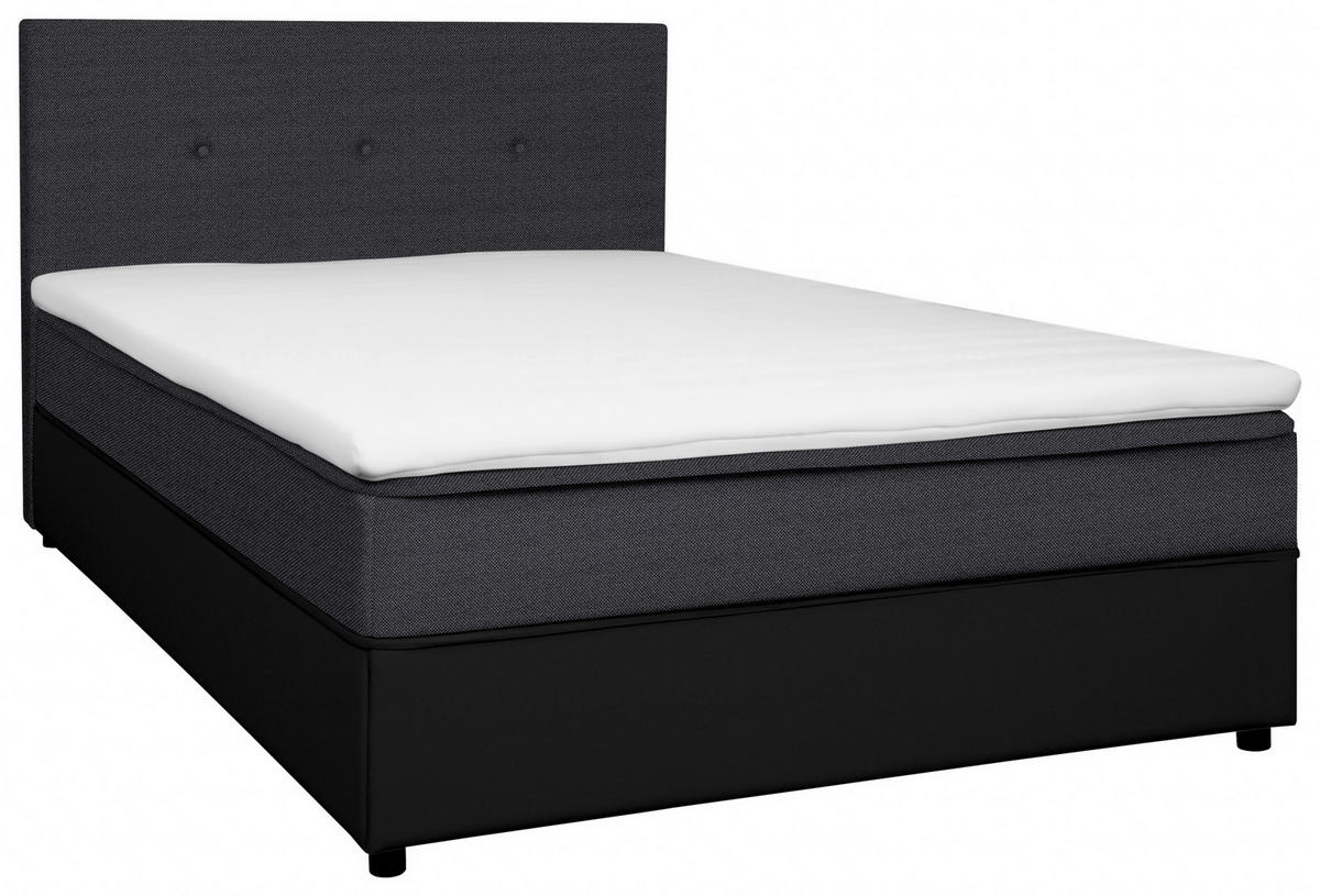 BOXBETT 140/200 cm  in Anthrazit, Schwarz  - Anthrazit/Schwarz, KONVENTIONELL, Holz/Textil (140/200cm) - Carryhome