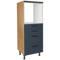 GERÄTEUMBAUSCHRANK 60/168/58 cm  in Blau, Eichefarben  - Blau/Eichefarben, MODERN, Holzwerkstoff/Metall (60/168/58cm) - Nobilia