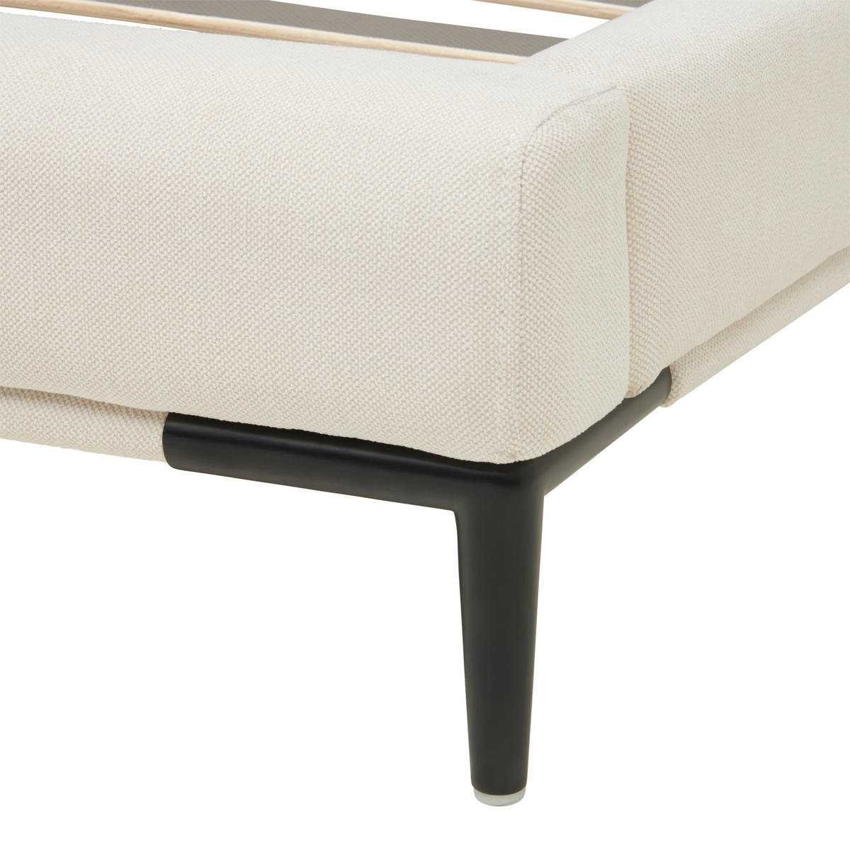 POLSTERBETT 180/200 cm  in Creme  - Creme/Schwarz, Modern, Holz/Textil (180/200cm) - Livetastic