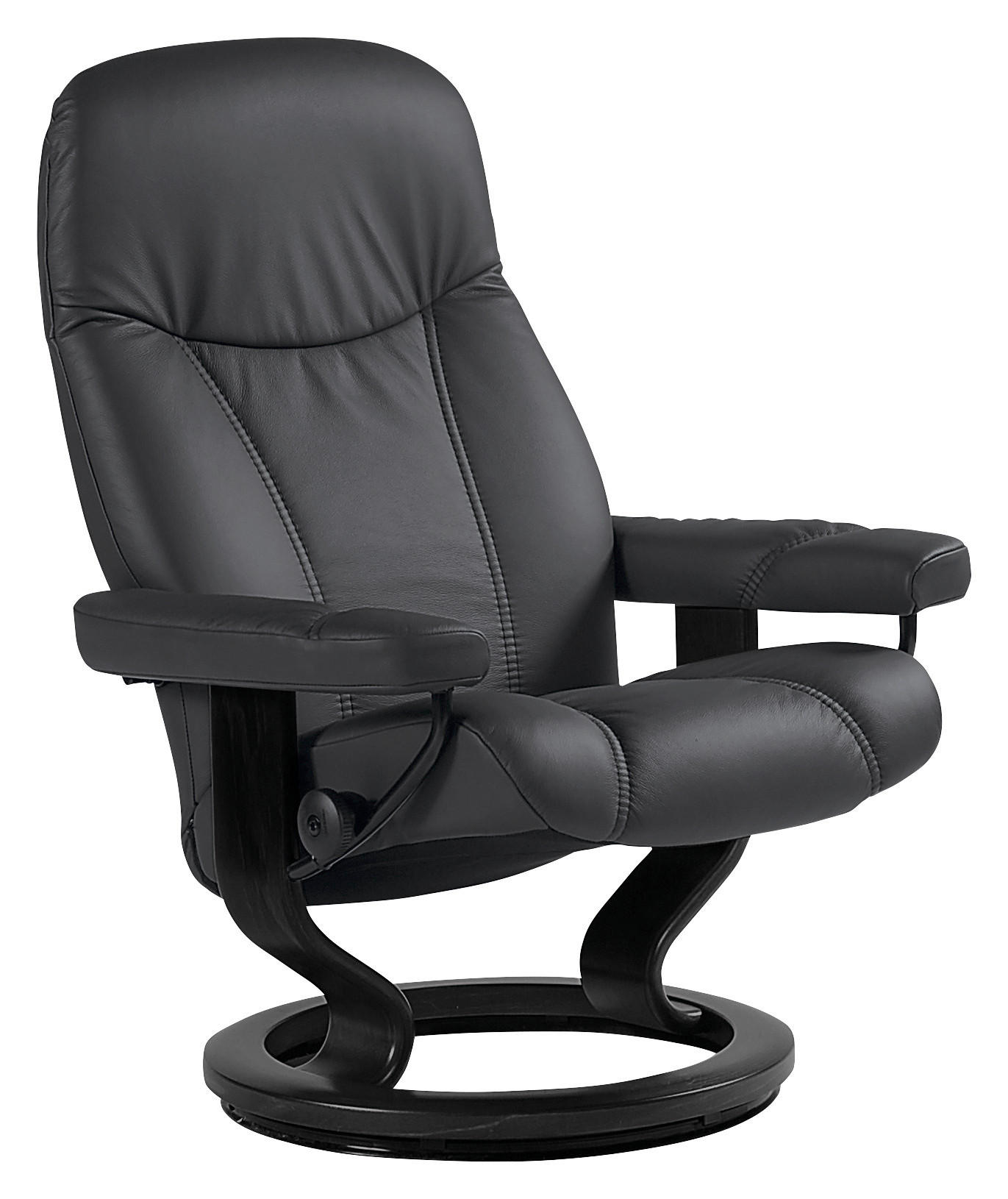 RELAXSESSEL Consul Echtleder    - Schwarz, Natur, Leder/Holz (76/100/71cm) - Stressless