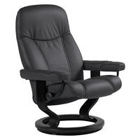 RELAXSESSEL Consul in Leder Schwarz  - Schwarz, Natur, Leder/Holz (76/100/71cm) - Stressless