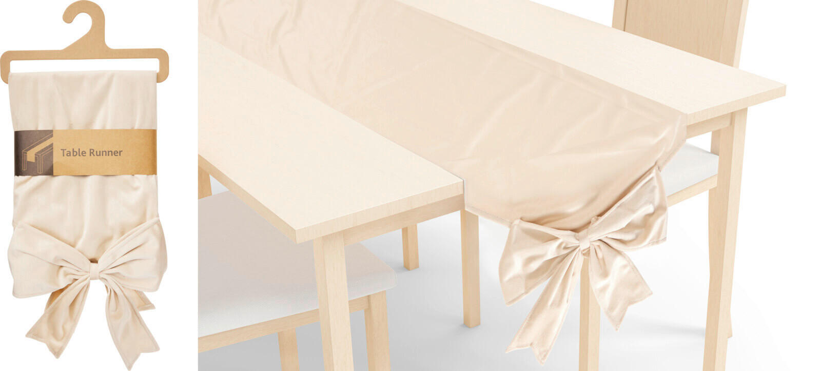 ASZTALI FUTÓ   - bézs, Basics, textil (240cm)