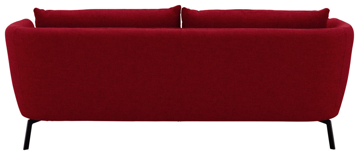 3-SITZER-SOFA Flachgewebe Rot  - Rot/Schwarz, Design, Textil/Metall (210/71/91cm) - Schöner Wohnen