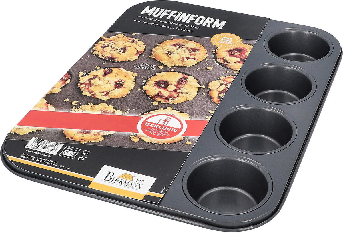 MUFFINFORM - Schwarz, Basics, Metall (27/38cm) - Birkmann