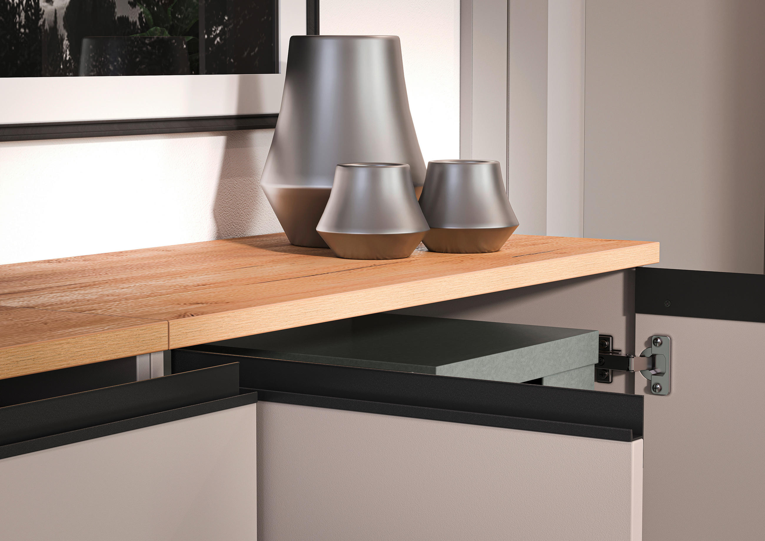AKTENSCHRANK Grau, Eichefarben  - Eichefarben/Grau, MODERN, Holzwerkstoff (80/120/40cm) - Novel
