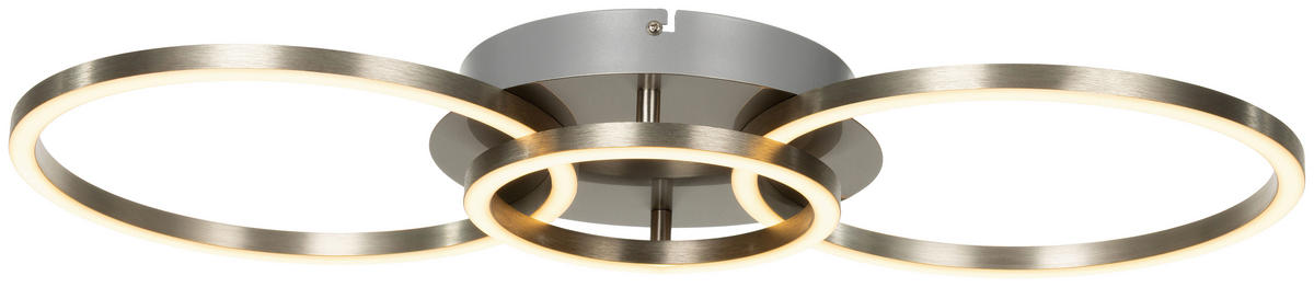 LED-DECKENLEUCHTE Giga 68/30/7,5 cm   - Nickelfarben, Basics, Kunststoff/Metall (68/30/7,5cm) - Novel