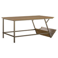 COUCHTISCH NG 105/47/58 cm rechteckig Messingfarben, Walnussfarben  - Messingfarben/Walnussfarben, Design, Holzwerkstoff/Metall (105/47/58cm) - MID.YOU