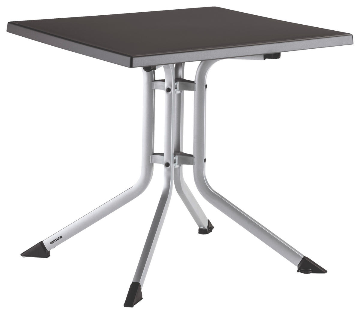 GARTENKLAPPTISCH 80/80/74 cm Metall, Kunststoff quadratisch  - Anthrazit/Silberfarben, Basics, Kunststoff/Metall (80/80/74cm) - Kettler