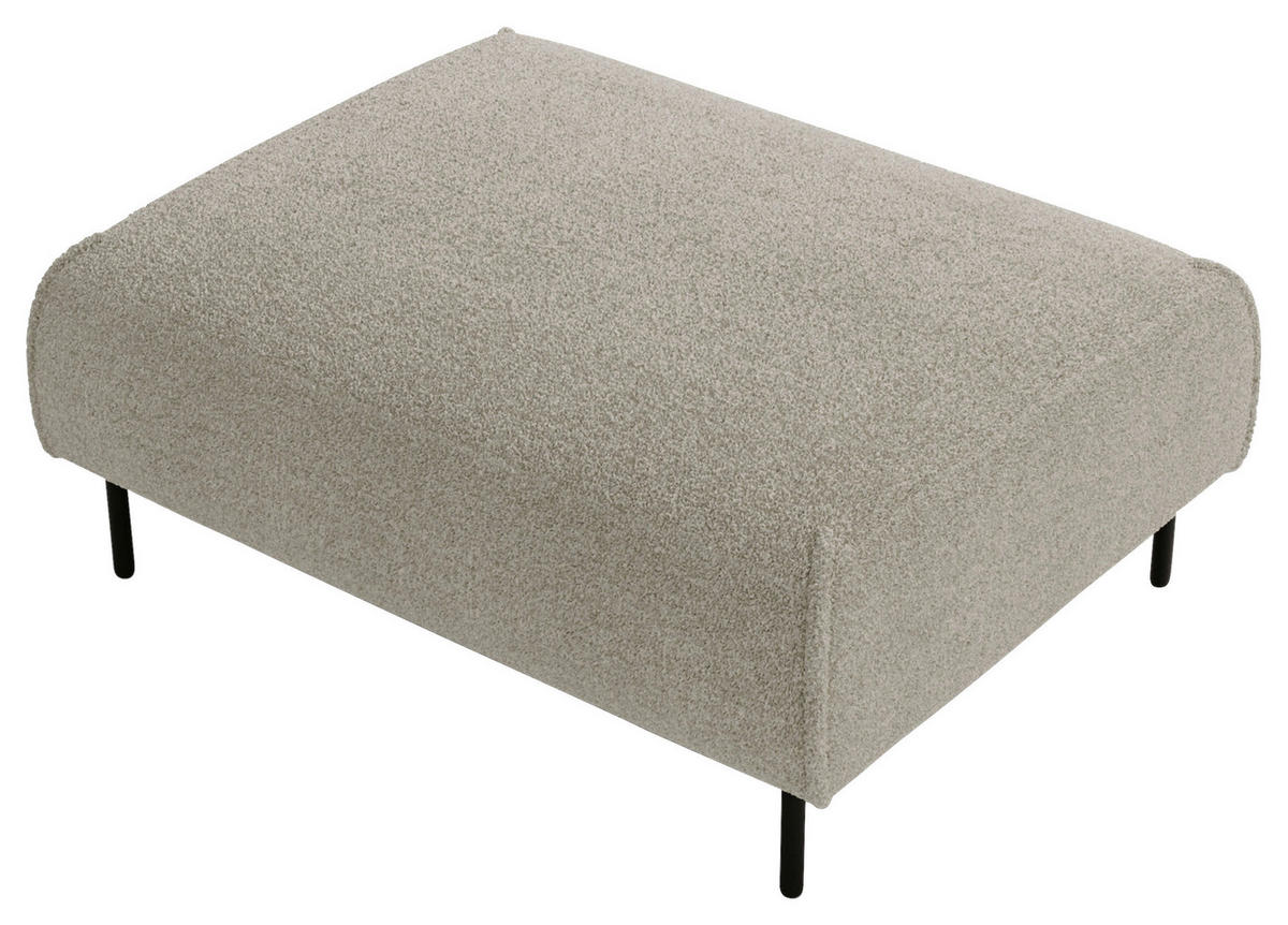 HOCKER in Textil Creme  - Creme/Schwarz, Design, Textil/Metall (100/42/97cm) - Livetastic