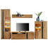WOHNWAND Eiche furniert, massiv Eichefarben - Eichefarben/Silberfarben, Basics, Glas/Holz (327/209/50cm) - Voleo WOHNWAND Eiche furniert, massiv Eichefarben - Eichefarben/Silberfarben, Basics, Glas/Holz (327/209/50cm) - Voleo