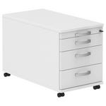 ROLLCONTAINER Weiß, Alufarben  - Alufarben/Weiß, KONVENTIONELL, Holzwerkstoff/Metall (42,7/54,4/80cm) - Moderano