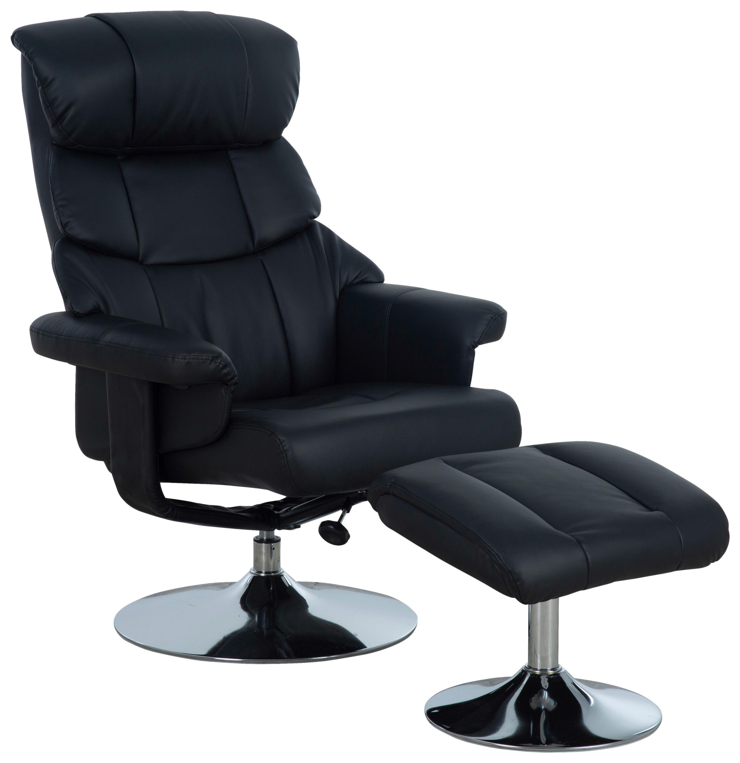 RELAXSESSELSET in Textil Schwarz  - Chromfarben/Schwarz, MODERN, Textil/Metall (80/108/86cm) - P & B