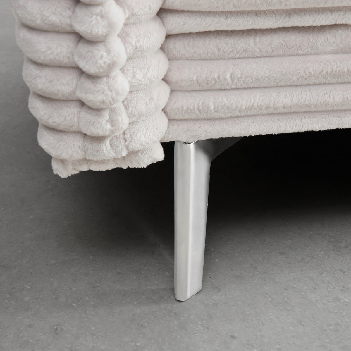BIG SOFFA i vit  - vit/kromfärg, Modern, metall/trämaterial (241/90/117cm) - Carryhome