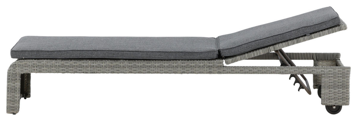 SONNENLIEGE 60/32/196 cm  - Grau, KONVENTIONELL, Kunststoff/Textil (60/32/196cm) - Gardenson
