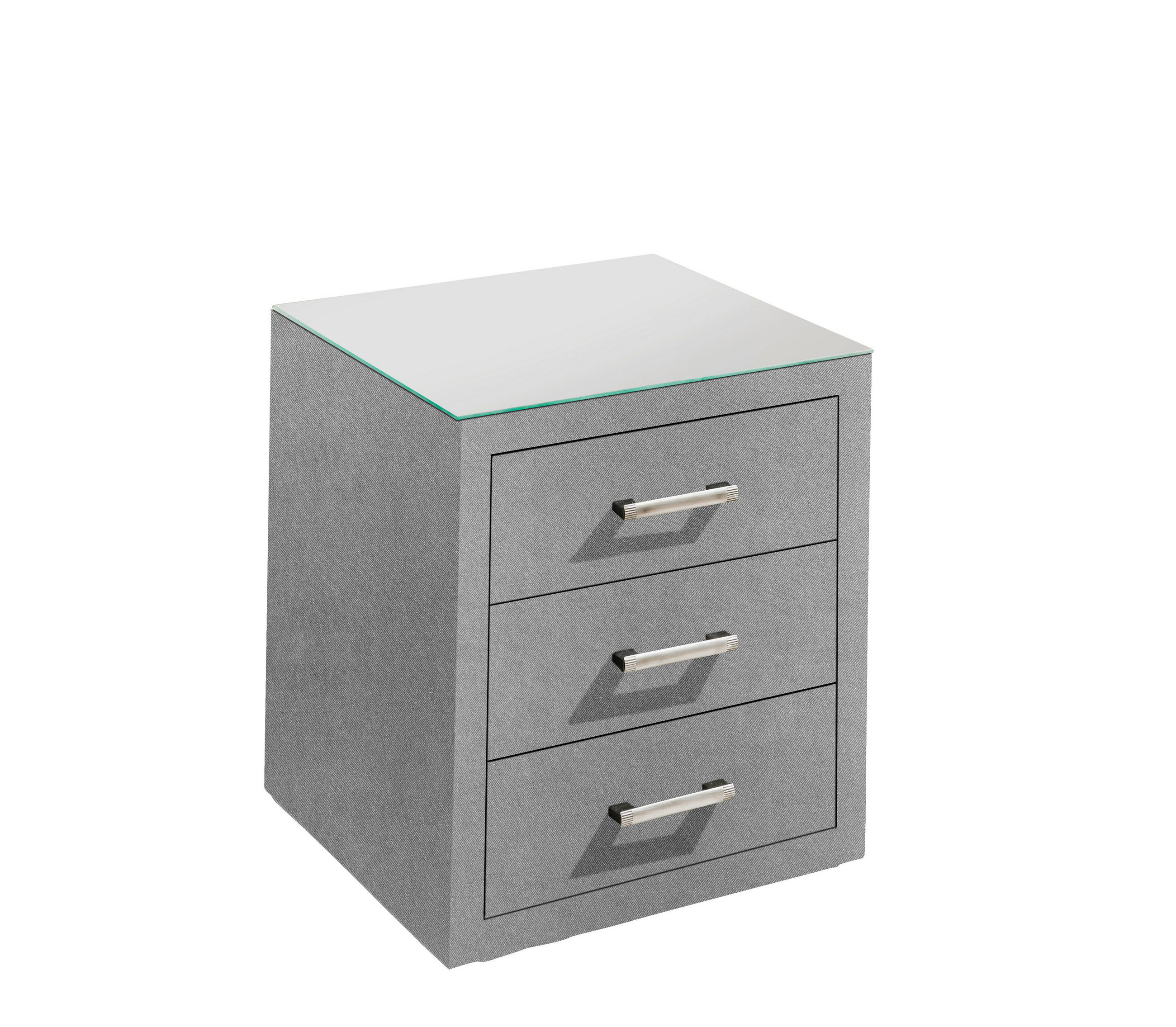 NACHTTISCH 52/57/46 cm  Grau  - Alufarben/Schwarz, Basics, Glas/Holzwerkstoff (52/57/46cm) - Esposa