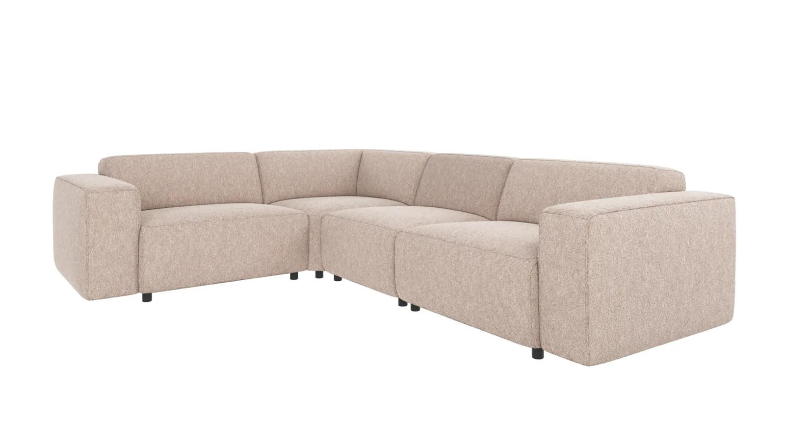 SOFFA i beige  - beige/svart, Klassisk, metall/trä (297/70/219cm) - Rowico