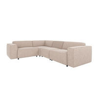 SOFFA i beige  - beige/svart, Klassisk, metall/trä (297/70/219cm) - Rowico