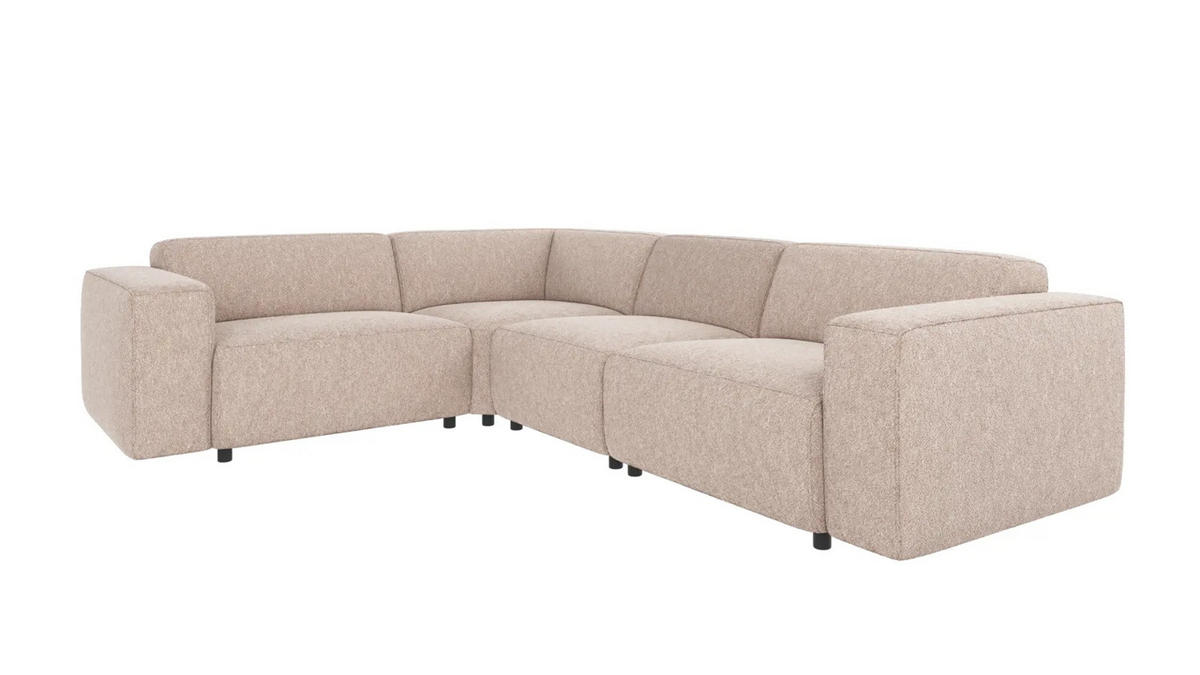 SOFFA i beige  - beige/svart, Klassisk, metall/trä (297/70/219cm) - Rowico