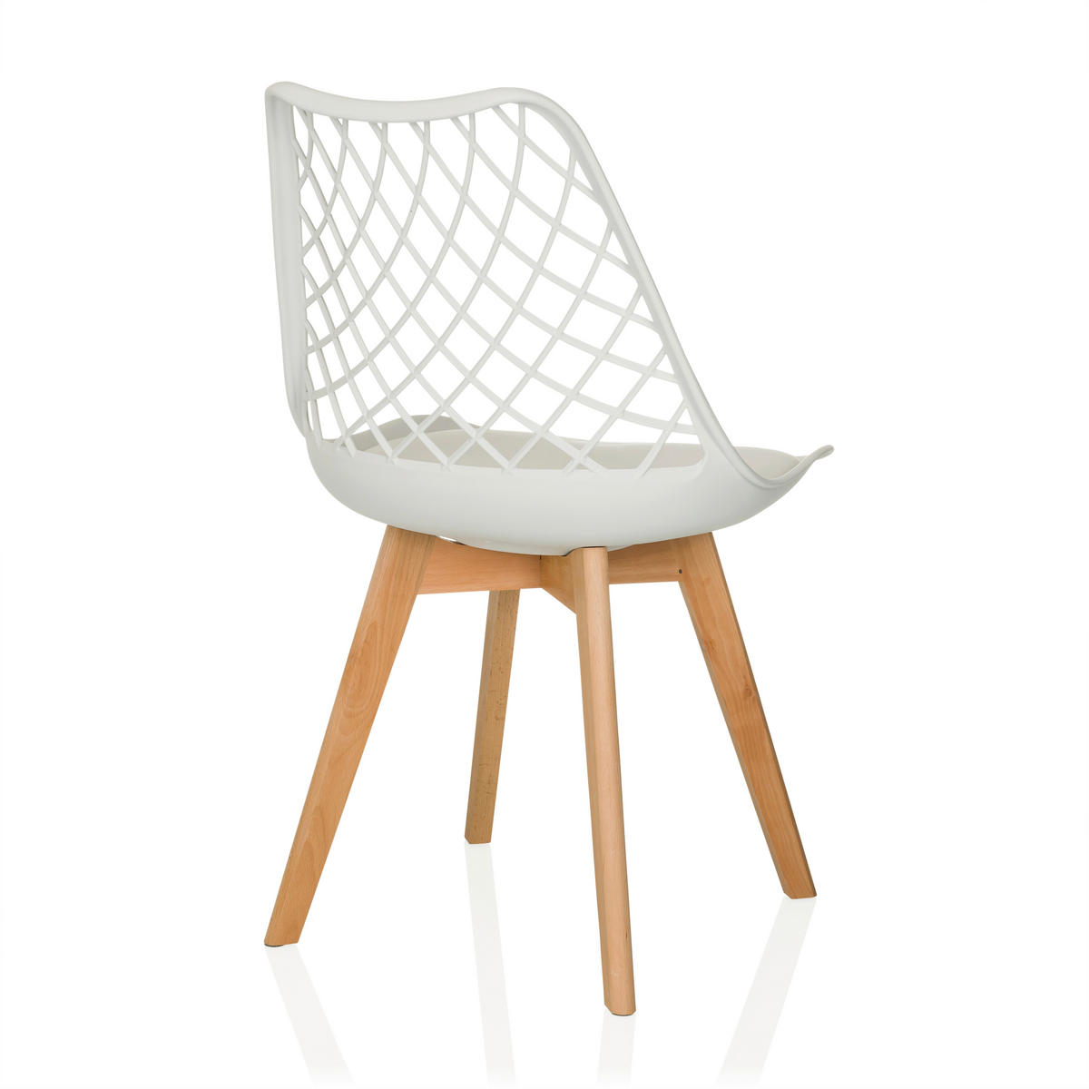 BESUCHERSTUHL  in Weiß  - Buchefarben/Weiß, MODERN, Holz/Kunststoff (49/81/53cm) - MID.YOU