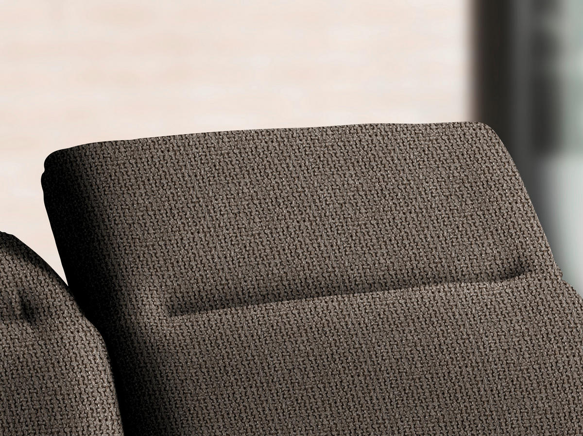 ECKSOFA Hellbraun Webstoff  - Hellbraun/Schwarz, Design, Textil/Metall (289/180cm) - Stylife