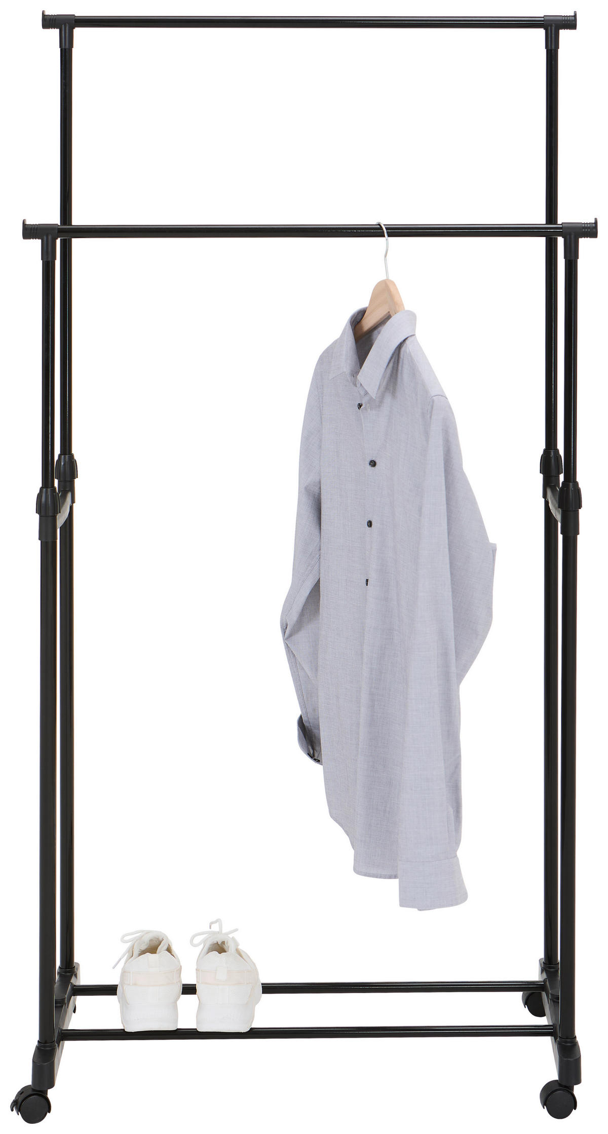 KLEIDERWAGEN in Schwarz 80/90-160/41 cm   - Schwarz, Basics, Kunststoff/Metall (80/90-160/41cm) - Boxxx