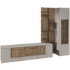 WOHNWAND  Taupe, Wildeiche 272/196/50 cm  - Taupe/Wildeiche, Design, Glas/Holz (272/196/50cm) - Voglauer