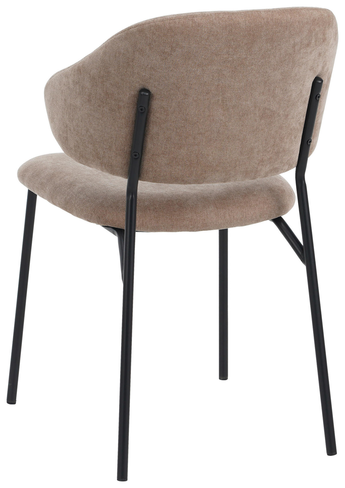 STUHL Mikrofaser Braun, Schwarz  - Schwarz/Braun, KONVENTIONELL, Textil/Metall (52/83/61cm) - MID.YOU
