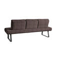 SITZBANK 209/92/78 cm  in Schwarz, Dunkelbraun  - Dunkelbraun/Schwarz, Design, Textil/Metall (209/92/78cm) - Dieter Knoll