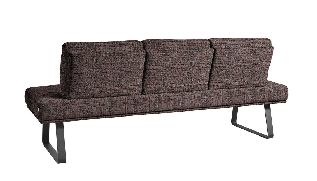 SITZBANK 209/92/78 cm  in Schwarz, Dunkelbraun  - Dunkelbraun/Schwarz, Design, Textil/Metall (209/92/78cm) - Dieter Knoll