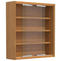 Vitrină Suspendată, culoare lemn fag  - argintiu/culoare lemn fag, Modern, sticlă/material pe bază de lemn (37/40/10cm) - MID.YOU