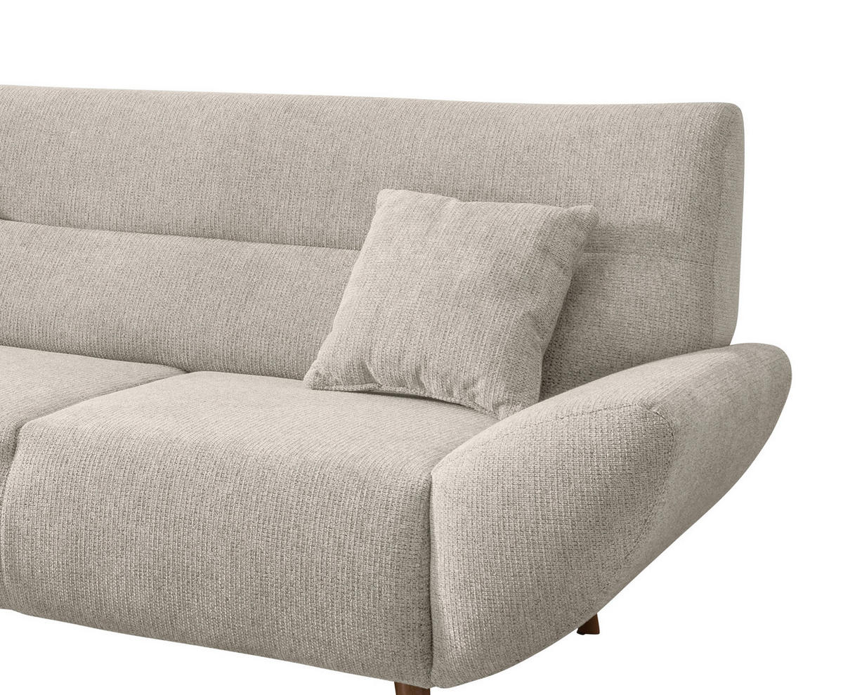 ECKSOFA in Chenille Beige  - Wildeiche/Beige, Modern, Holz/Textil (166/290cm) - MID.YOU