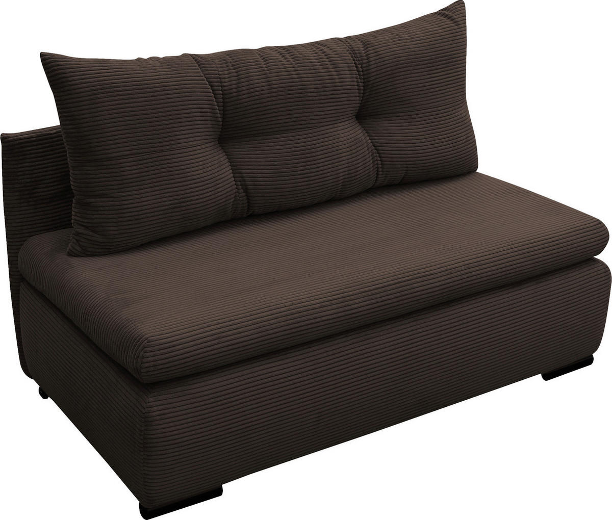 SCHLAFSOFA  in Cord Braun  - Schwarz/Braun, Design, Kunststoff/Textil (154/93/85cm) - MID.YOU