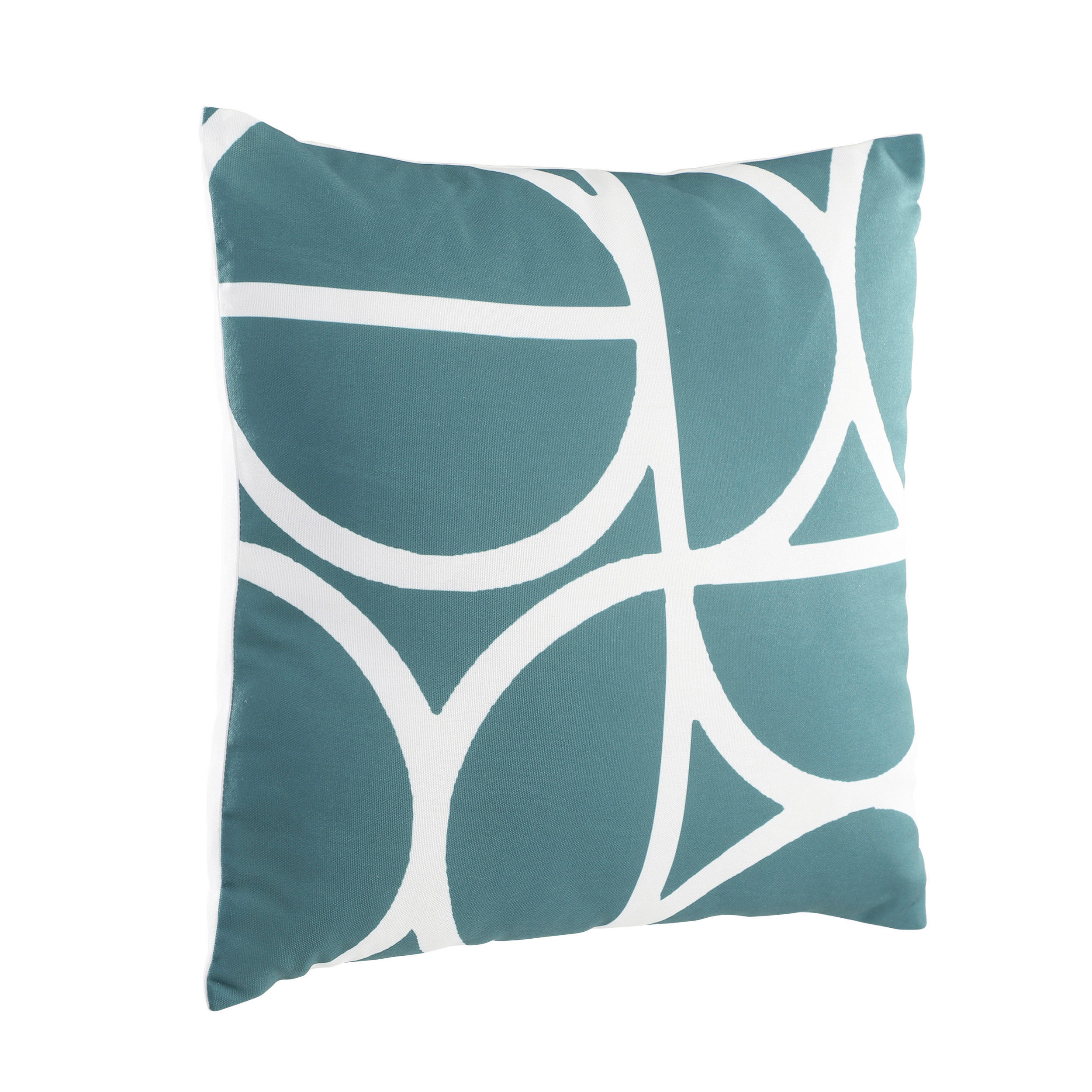 ZIERKISSEN  45/45 cm   - Petrol/Weiß, Design, Textil (45/45cm) - Eglo