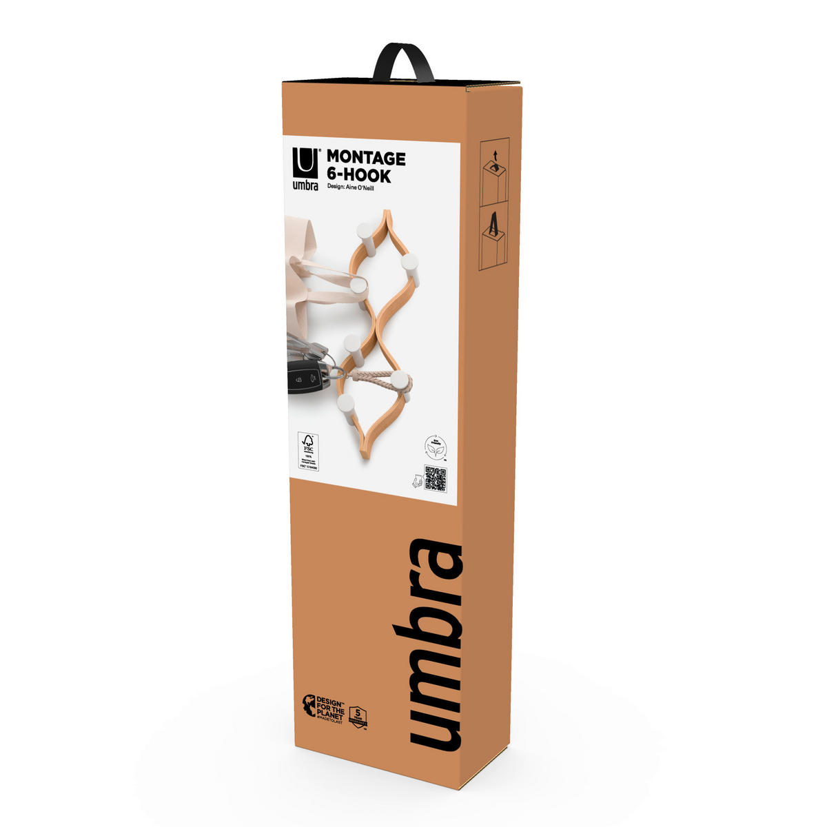 DAŠČICA ZA ODLAGANJE KAPUTA  bela, boja bukve  drvo, plastika  - boja bukve/bela, Konvencionalno, drvo/plastika (43/13/6cm) - Umbra