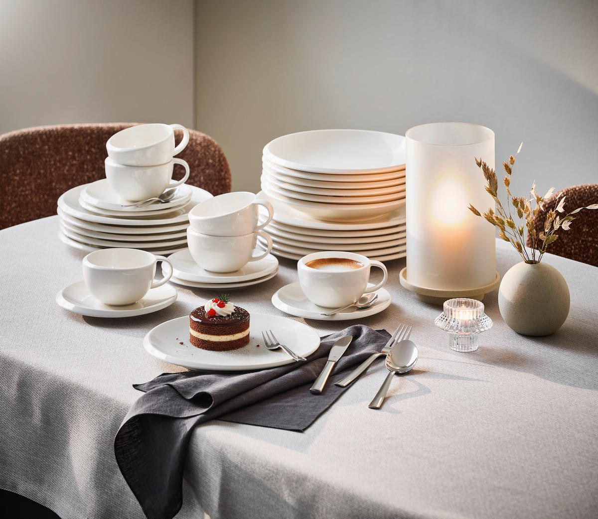 KAFFEESERVICE Weiß New Moon 18-teilig  - Weiß, KONVENTIONELL, Keramik - Villeroy & Boch