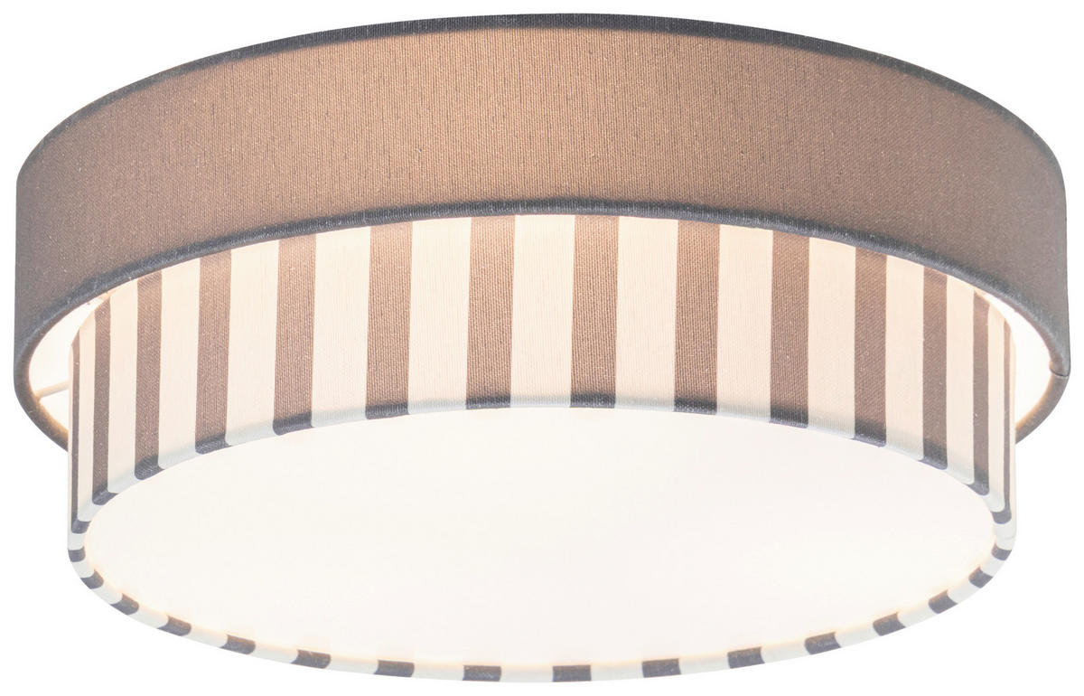 DECKENLEUCHTE 37/13 cm   - Naturfarben/Grau, MODERN, Kunststoff/Textil (37/13cm) - Novel